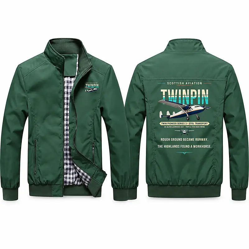 Scottish Aviation Twin Pioneer Series 3 Stylish Jackets - Stand Collar - Original - Green