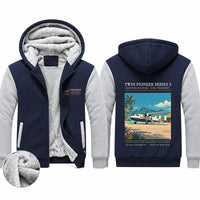 Thumbnail for Scottish Aviation Twin Pioneer Series 3 Zipped Sweatshirts - Poster - Navy & Gray