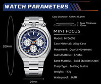 Thumbnail for Fashion Multifunctional Quartz Calendar Luminous Stainless Mens Watches