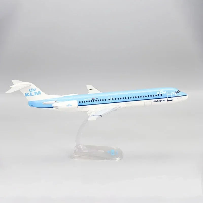 KLM Royal Dutch Airlines Fokker FK-100 FK100 Airplane Model (1:100 Scale)