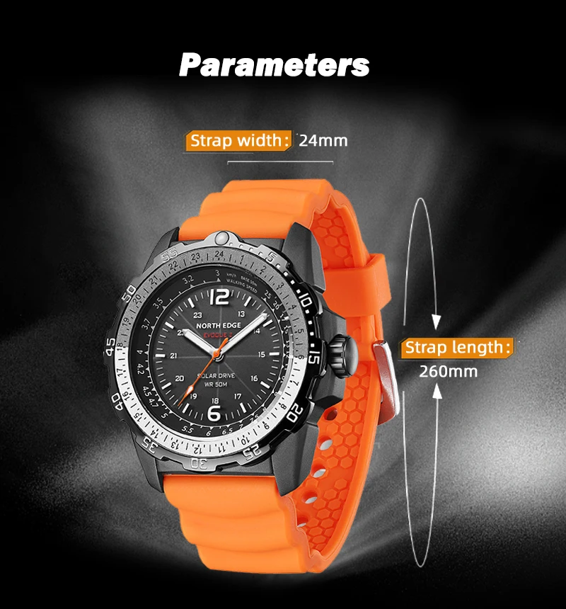 Digital Military Waterproof 50M Sport Wristwatches Solar Men's Watch