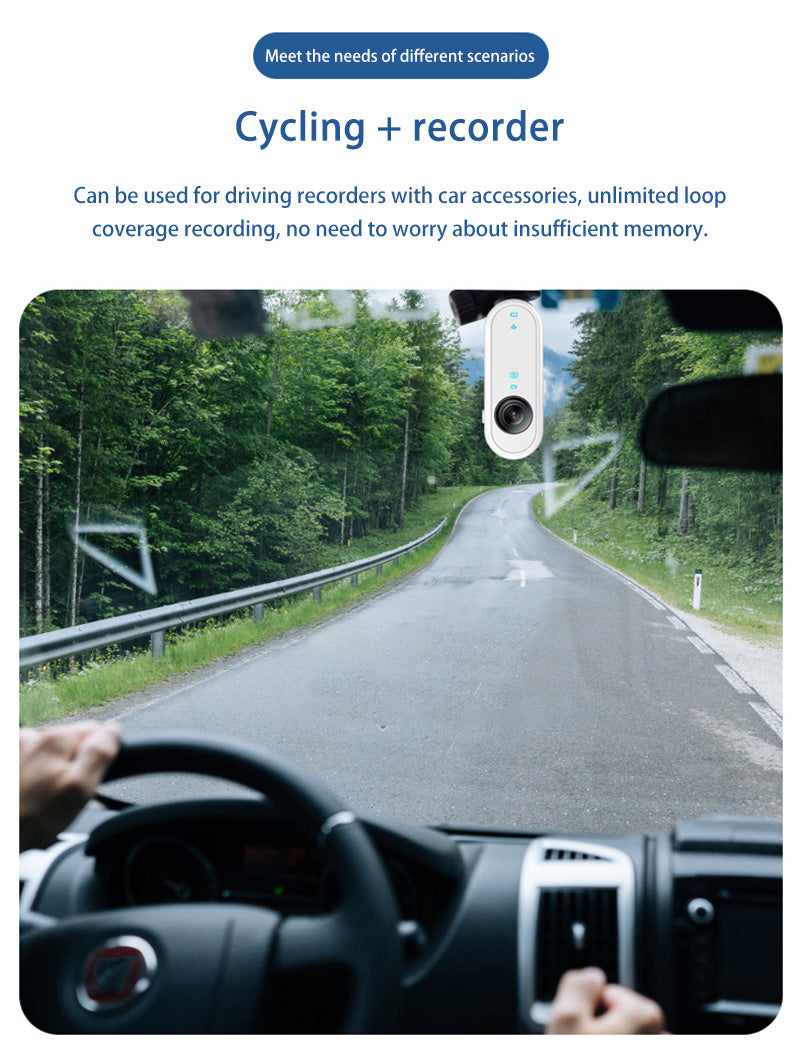 HD Pocket Action Camera with WiFi, Anti-Shake, Waterproof Case for Helmet/Bicycle With 16GB card