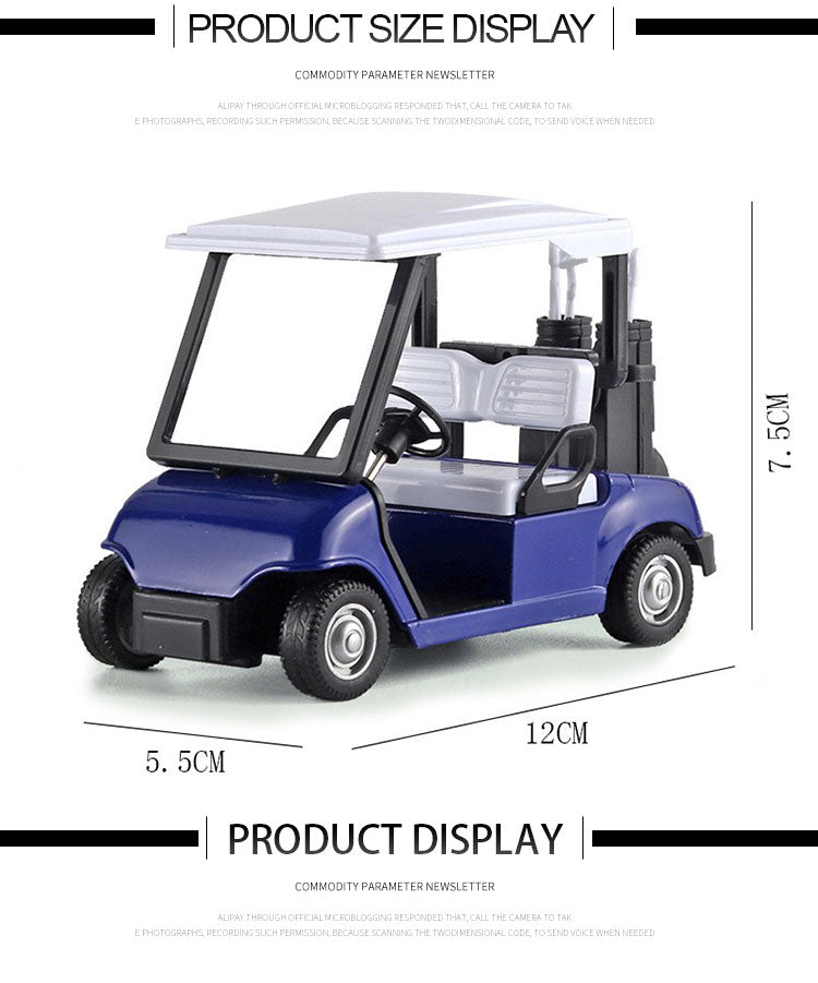 1:20 Mini Alloy Golf Cart Model with Club, Pull-Back