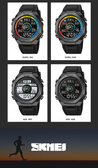Thumbnail for Pedometer Countdown Sport Digital Men 50M Waterproof Calendar Calorie Wristwatch