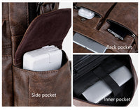 Thumbnail for Fashion Vintage PU Leather Men's Backpack