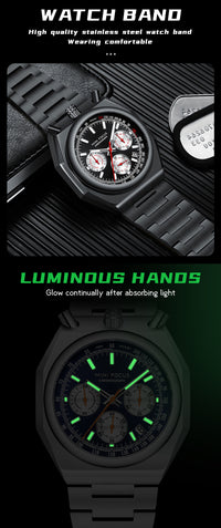 Thumbnail for Fashion Multifunctional Quartz Calendar Luminous Stainless Mens Watches