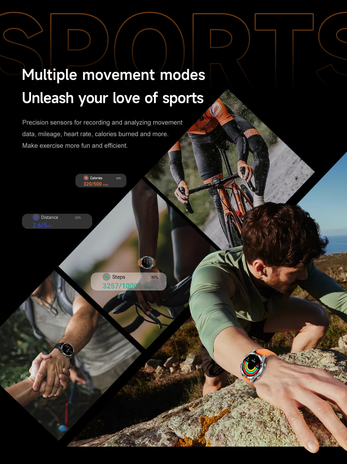 HD300 Sports Smart Watch: 1.43" HD AMOLED, GPS Tracking, Bluetooth Call, 5ATM Waterproof