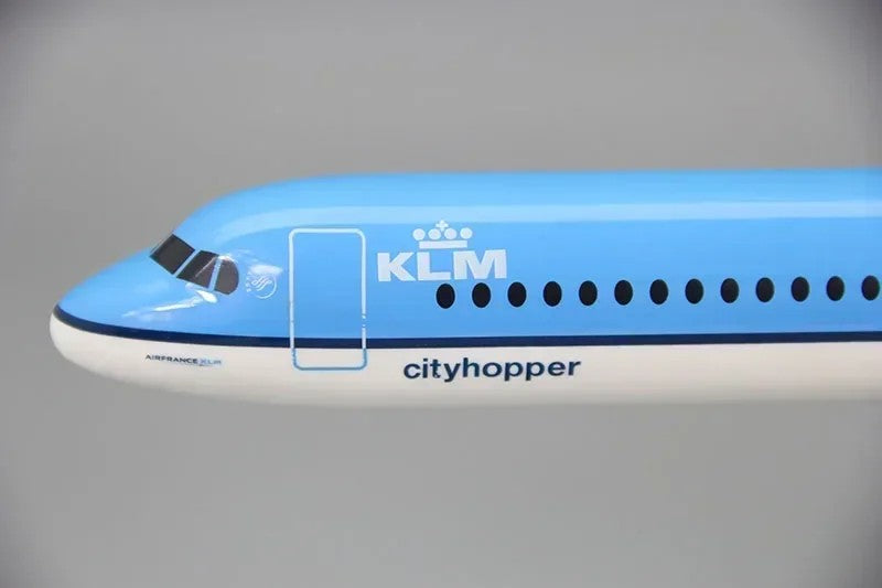 KLM Royal Dutch Airlines Fokker FK-100 FK100 Airplane Model (1:100 Scale)