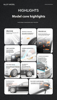 Thumbnail for 1:22 Rolls-Royce Phantom Wraith  Model Car Alloy Diecast 7 Doors Opened Sound Light