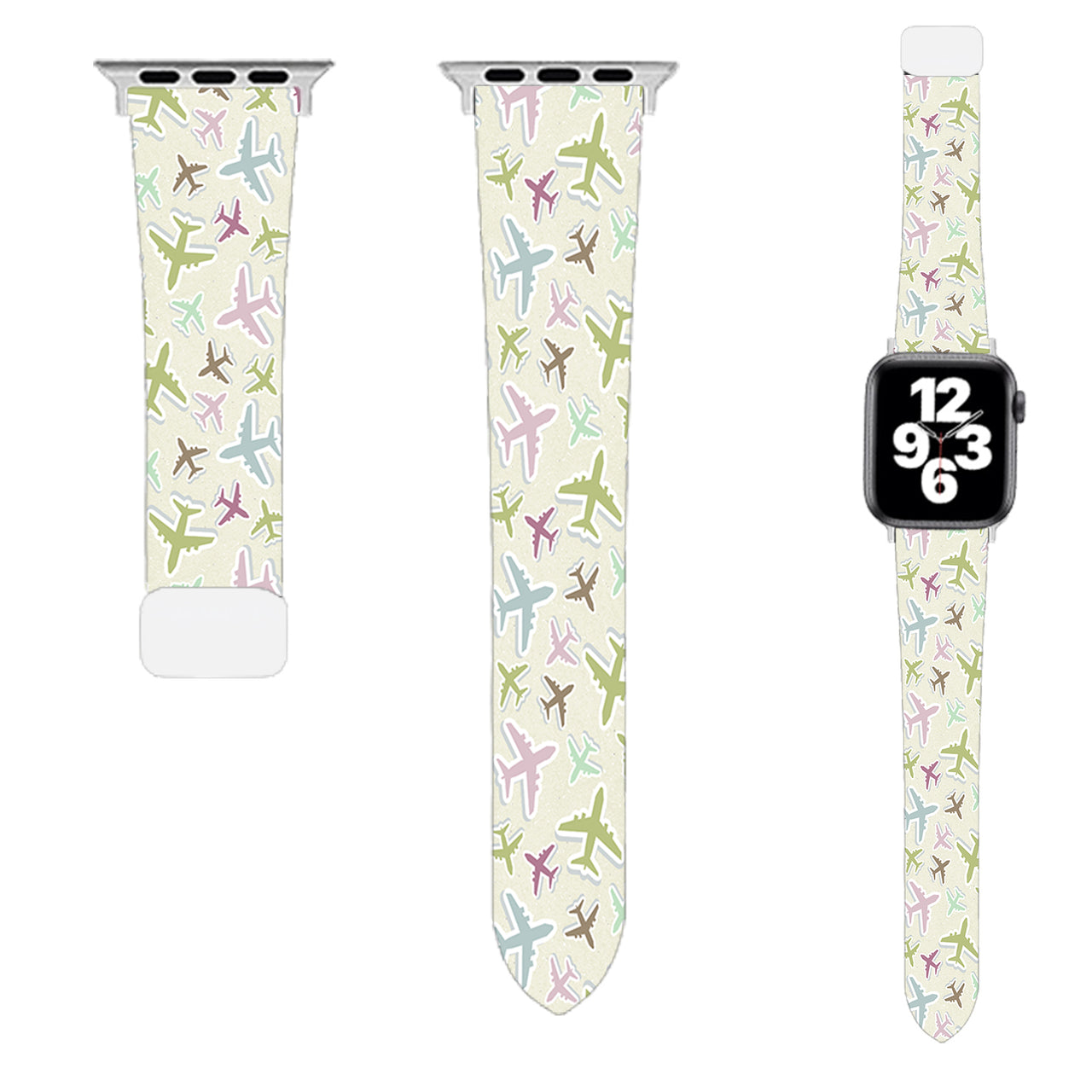 Seamless 3D Airplanes Designed Soft Silicone Apple Watch Bands