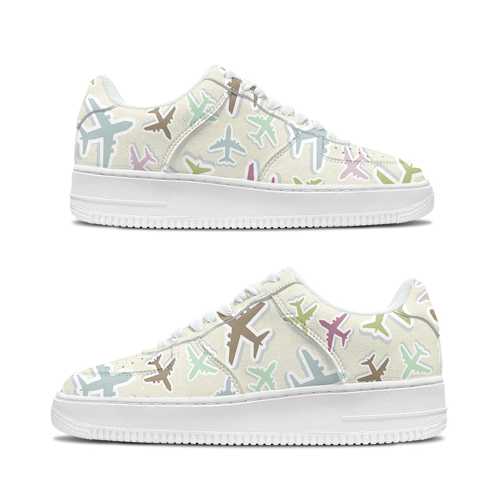 Seamless 3D Airplanes Designed Low Top Sport Sneakers & Shoes