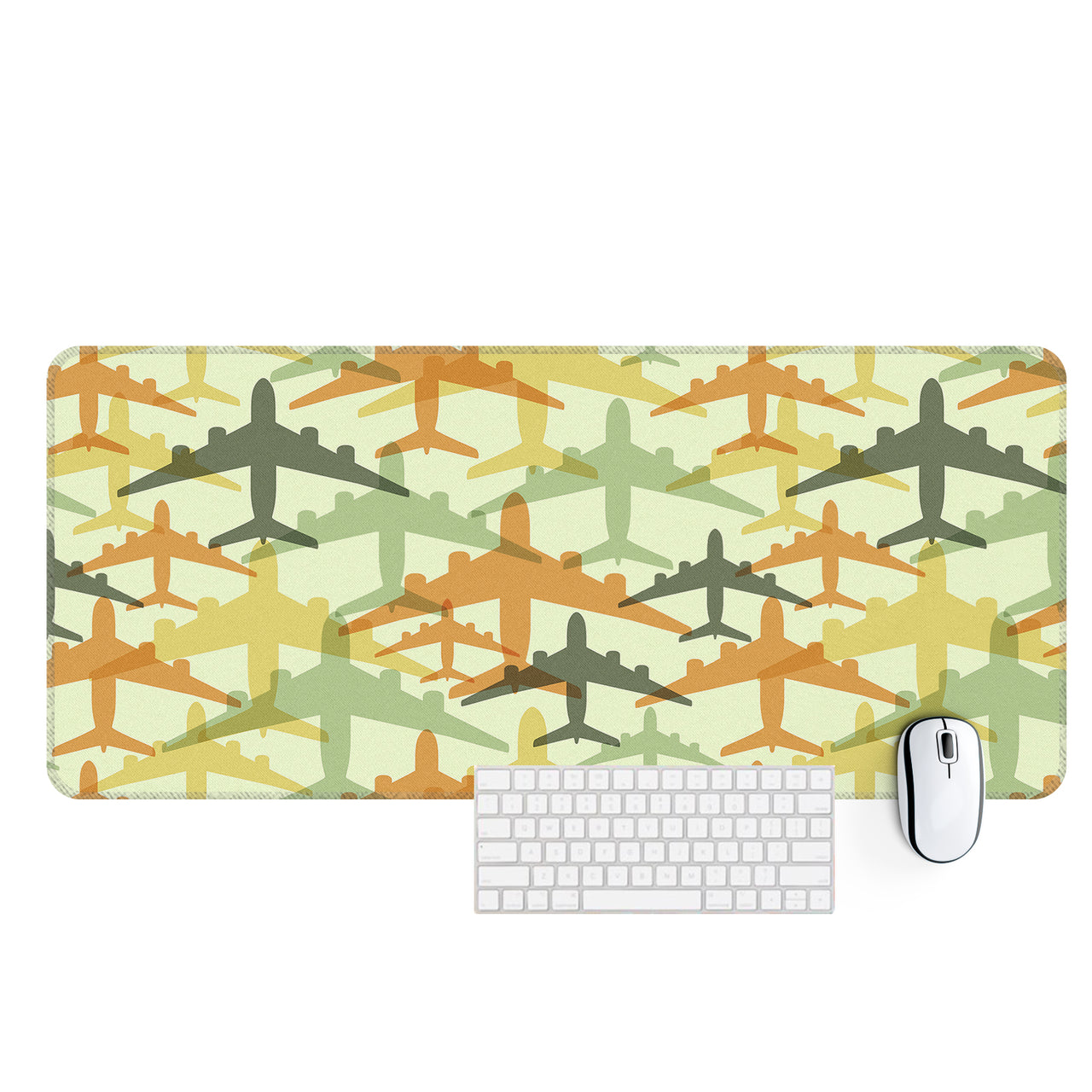 Seamless Colourful Airplanes Designed Desk Mats