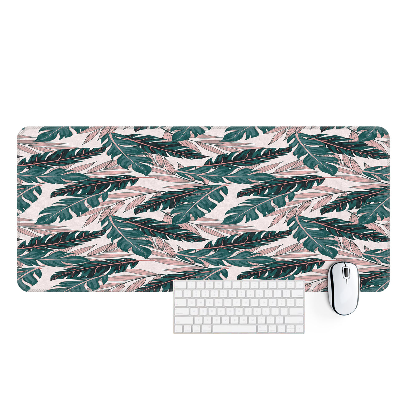 Seamless Palm Leafs Designed Desk Mats