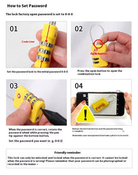 Thumbnail for TSA Customs Code Lock for Travel Luggage Password Changeable Lock Contrast Color Design Padlock