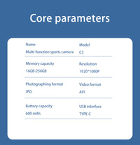 Thumbnail for HD Pocket Action Camera with WiFi, Anti-Shake, Waterproof Case for Helmet/Bicycle With 16GB card