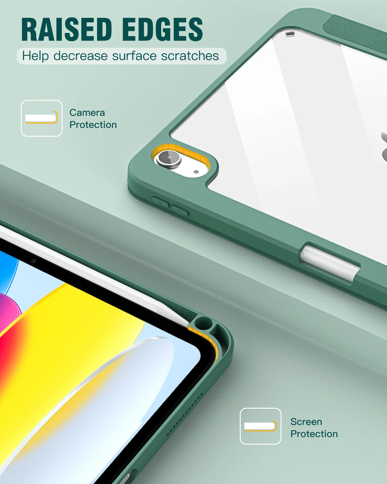 Multifunctional Protective Case for iPad (Acrylic TPU, 3-fold)