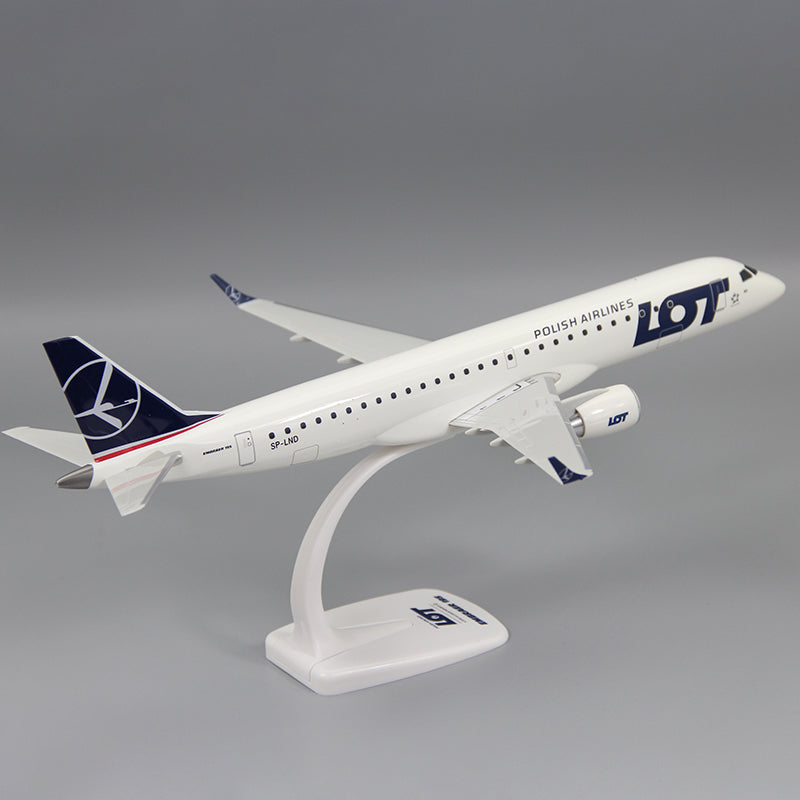 LOT Polish Air E195 E-195 Airplane Model (1/100 Scale)