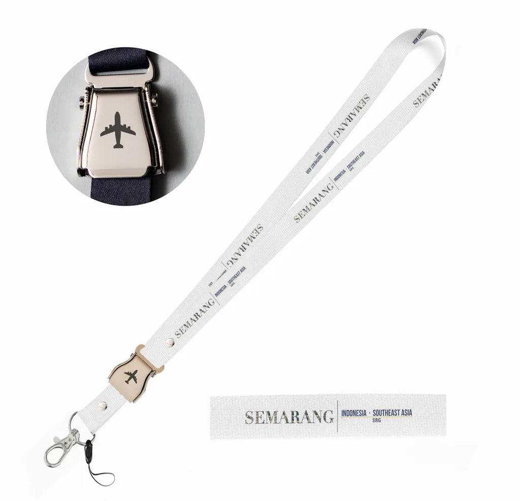Semarang City Series seat belt lanyard - white