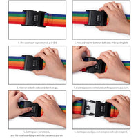 Thumbnail for Nylon 3 Digits Password Lock Luggage Strap Cross Belt