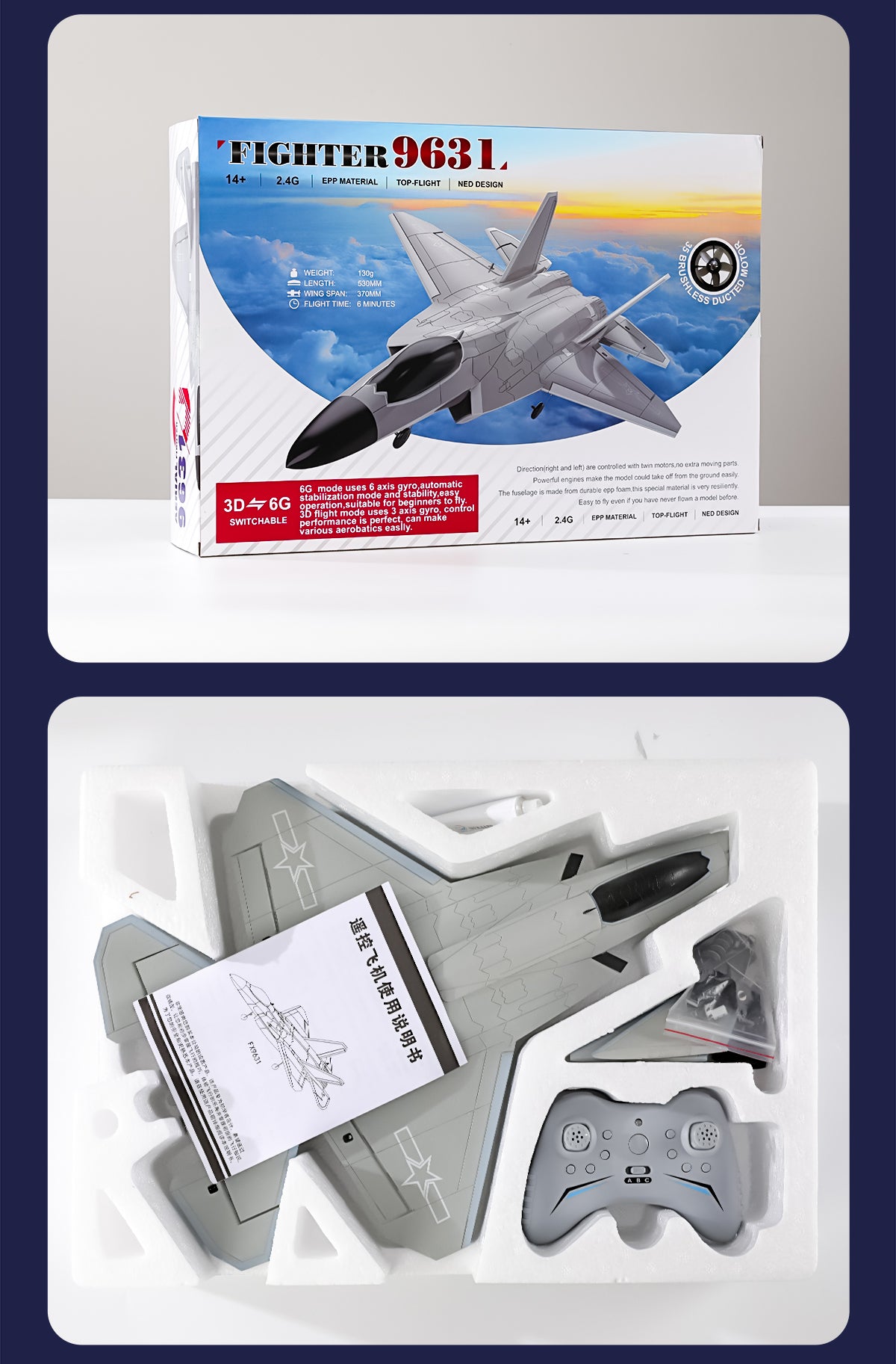 Thelink FX9631 RC Plane 2.4G 4Channels Airplane J-35 Remote Control