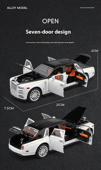 Thumbnail for 1:22 Rolls-Royce Phantom Wraith  Model Car Alloy Diecast 7 Doors Opened Sound Light
