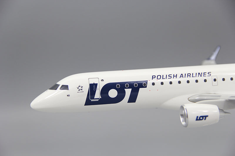 LOT Polish Air E195 E-195 Airplane Model (1/100 Scale)
