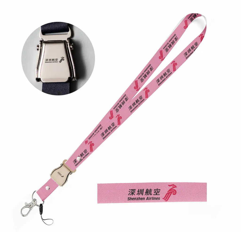 Shenzhen Airlines seat belt lanyard - pink