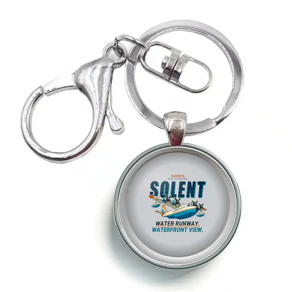 Short S.45 Solent Mk 3 - Cartoon - Circle Key Chain - Light Gray