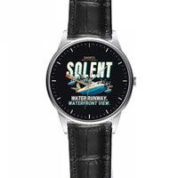 Thumbnail for Short S.45 Solent Mk 3 - Cartoon - Leather Strap - Striped Black Leather Strap