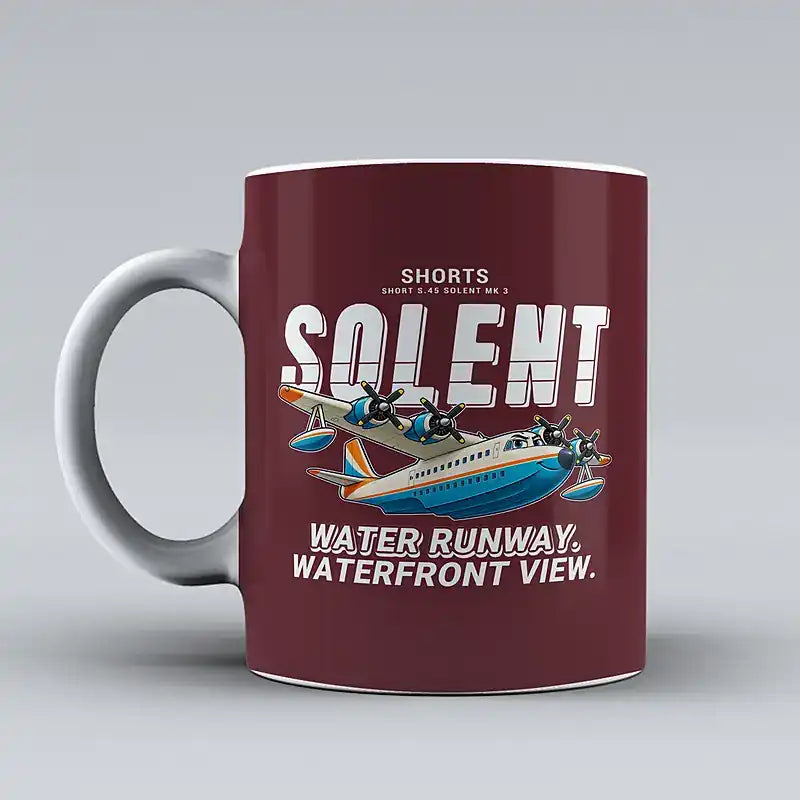 Short S.45 Solent Mk 3 - Cartoon - Mug - Dark Red
