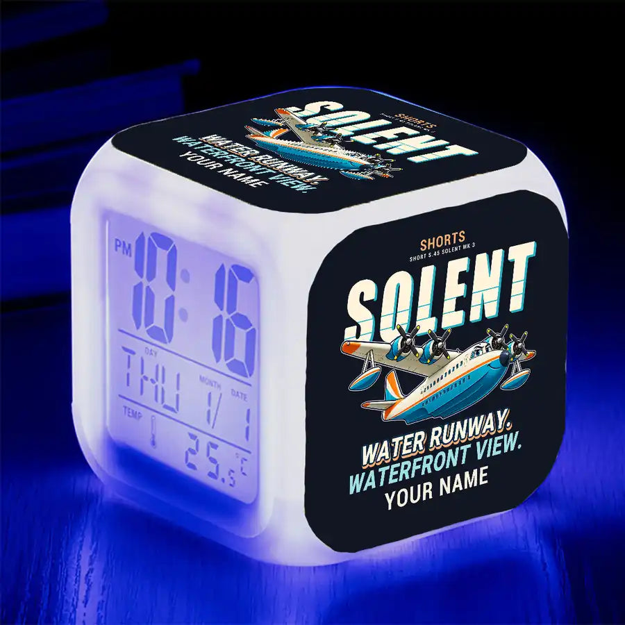 Short S.45 Solent Mk 3 - Cartoon + Name - Alarm Clock