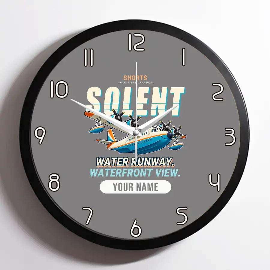 Short S.45 Solent Mk 3 - Cartoon + Name - Framed - Gray