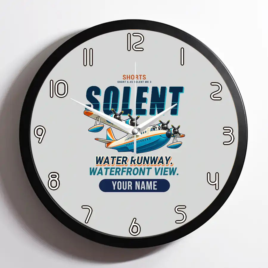 Short S.45 Solent Mk 3 - Cartoon + Name - Framed - Light Gray
