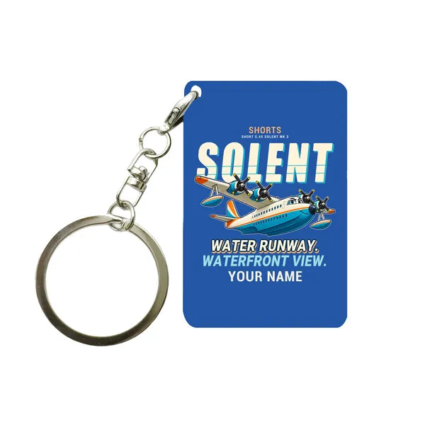 Short S.45 Solent Mk 3 - Cartoon + Name - Key Chain - Blue