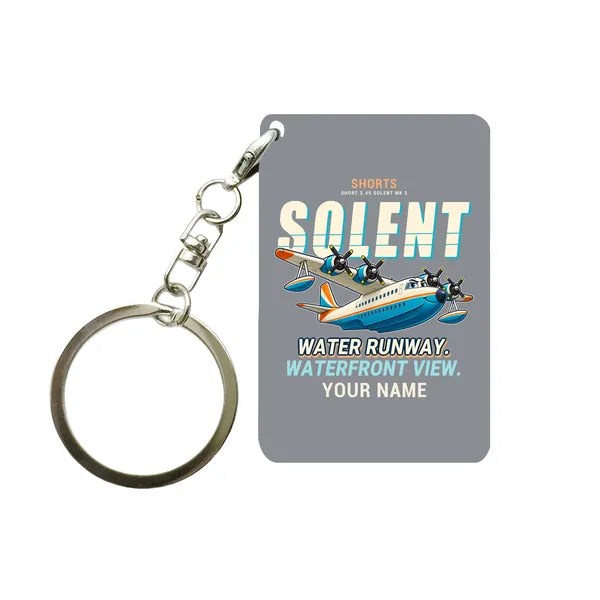 Short S.45 Solent Mk 3 - Cartoon + Name - Key Chain - Gray