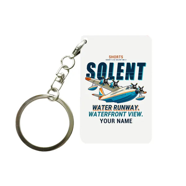 Short S.45 Solent Mk 3 - Cartoon + Name - Key Chain - White