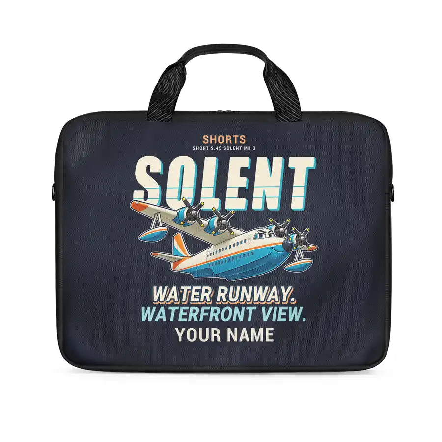Short S.45 Solent Mk 3 - Cartoon + Name - Laptop Bag
