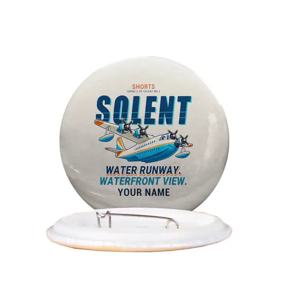 Short S.45 Solent Mk 3 - Cartoon + Name - Pin - Beige