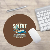 Thumbnail for Short S.45 Solent Mk 3 - Cartoon + Name - Round Mouse Pad - Brown