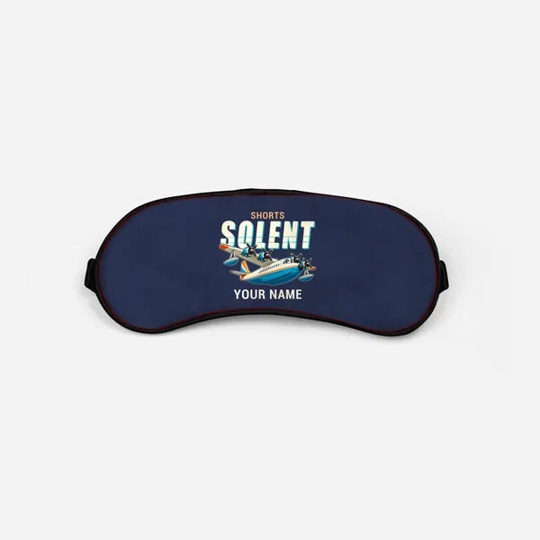 Short S.45 Solent Mk 3 - Cartoon + Name - Sleep Mask - Navy Blue