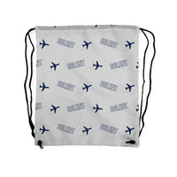 Thumbnail for Short S.45 Solent Mk 3 - Drawstring Bag - 3D Pattern - Light Gray