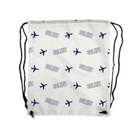 Thumbnail for Short S.45 Solent Mk 3 - Drawstring Bag - 3D Pattern - White