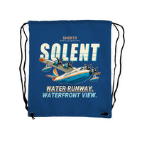 Thumbnail for Short S.45 Solent Mk 3 - Drawstring Bag - Cartoon - Blue