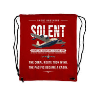 Thumbnail for Short S.45 Solent Mk 3 - Drawstring Bag - Original - Red
