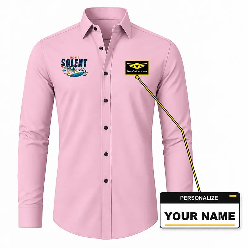 Short S.45 Solent Mk 3 - Long Sleeve Shirt - Cartoon - Pink + NAME
