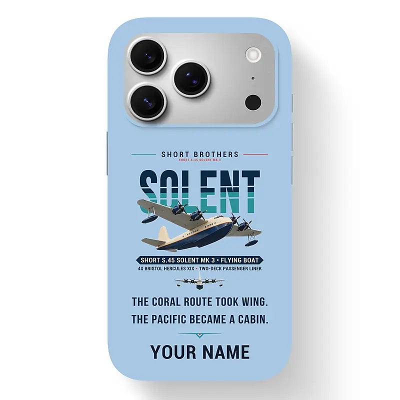 Short S.45 Solent Mk 3 - Original + Name - MagSafe iPhone 17 Pro - Light Blue