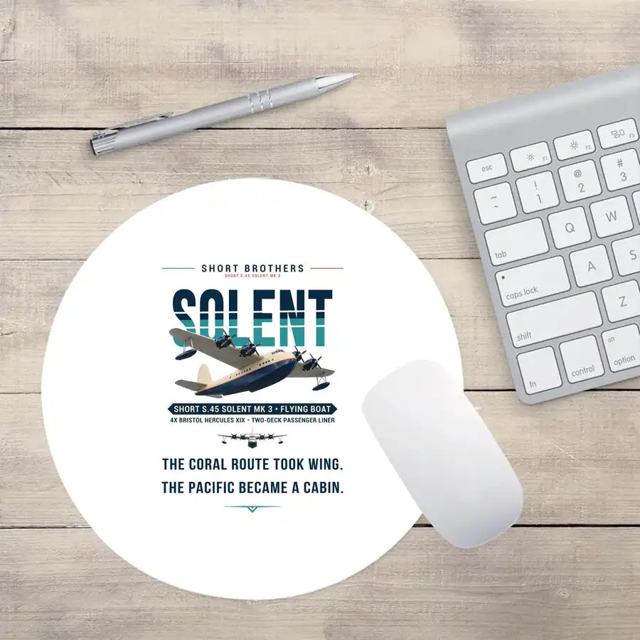 Short S.45 Solent Mk 3 - Original - Round Mouse Pad - White