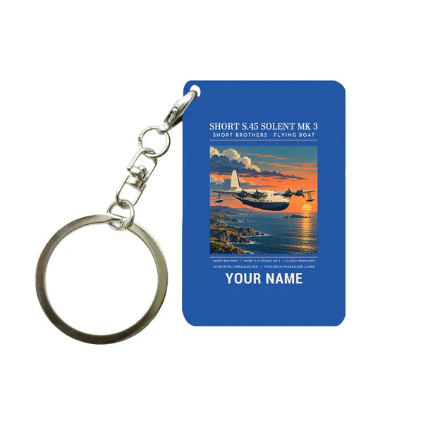 Short S.45 Solent Mk 3 - Poster + Name - Key Chain - Blue