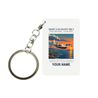 Thumbnail for Short S.45 Solent Mk 3 - Poster + Name - Key Chain - White