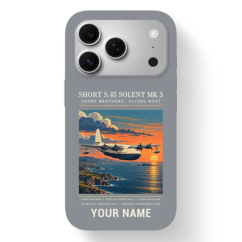 Short S.45 Solent Mk 3 - Poster + Name - MagSafe iPhone 17 Pro - Gray